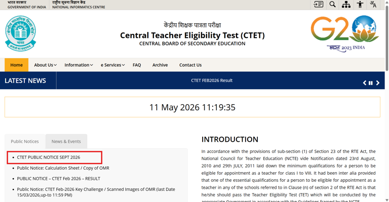 CTET September 2026 registration window opens today at ctet.nic.in ...