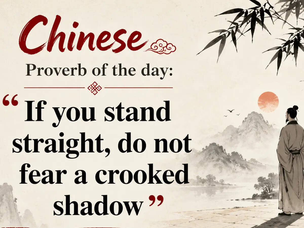 Chinese proverb of the day: 'If you stand straight, do not fear a ...