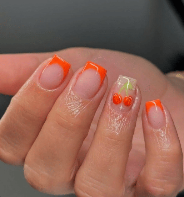 7 Ide Nail Art Orange Simple untuk Daily Look yang Statement
