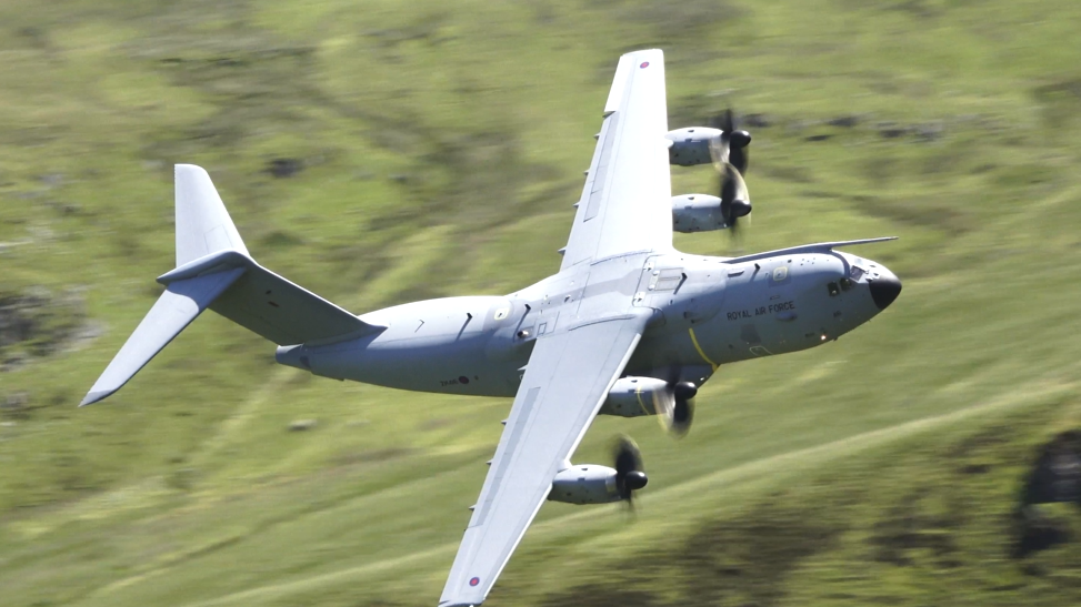 Watch this huge cargo plane hit the Mach Loop - 