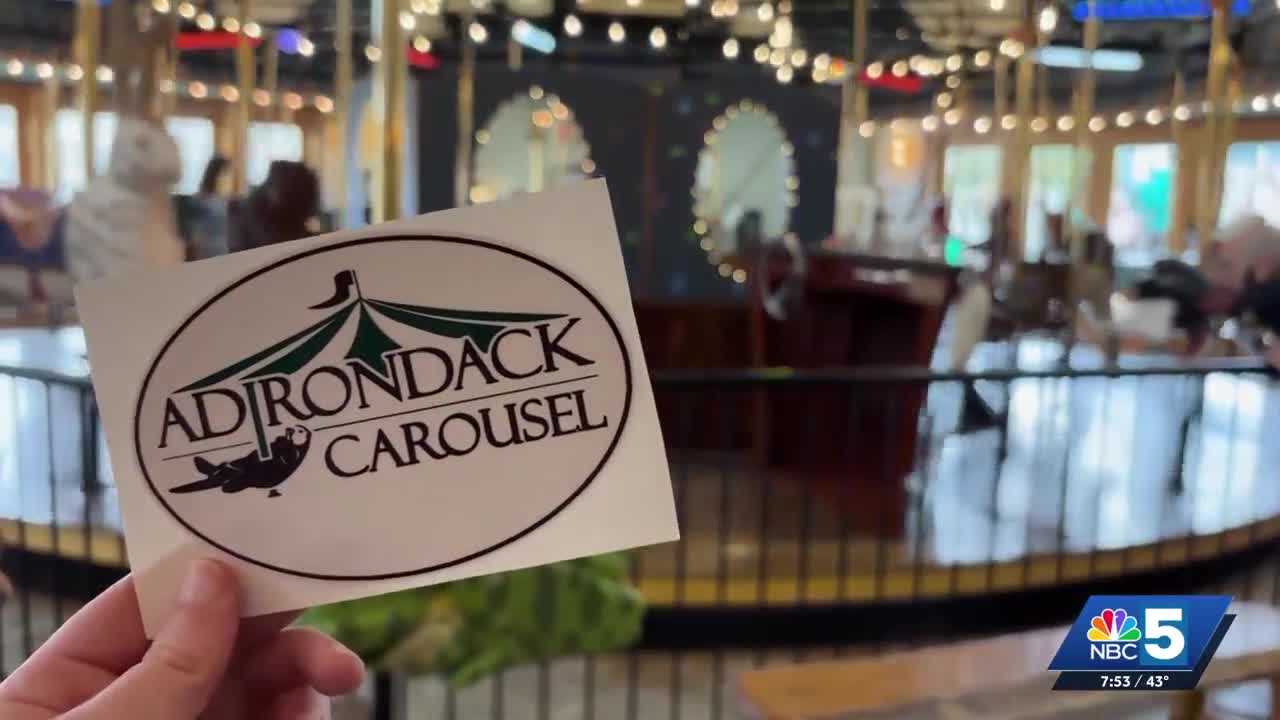 Take a spin with otters, deer, and skunks on the Adirondack Carousel