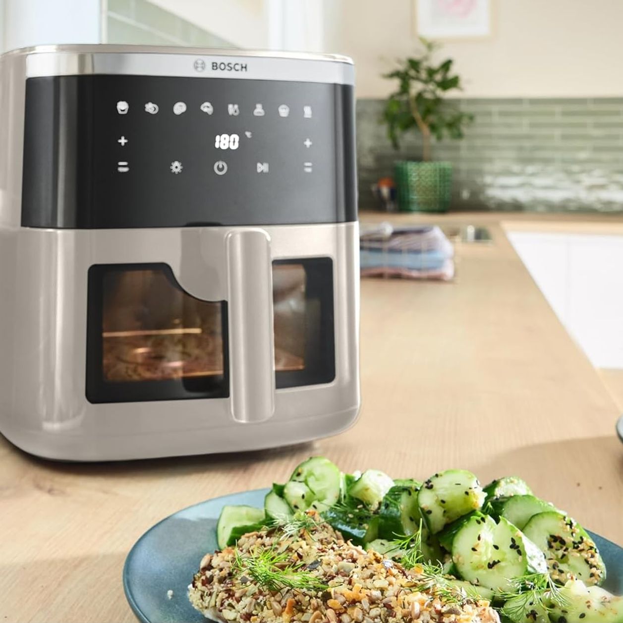 Four Électrique 60 Litres Ventilé Autonettoyant Behome - 320°C Double Verre Argent