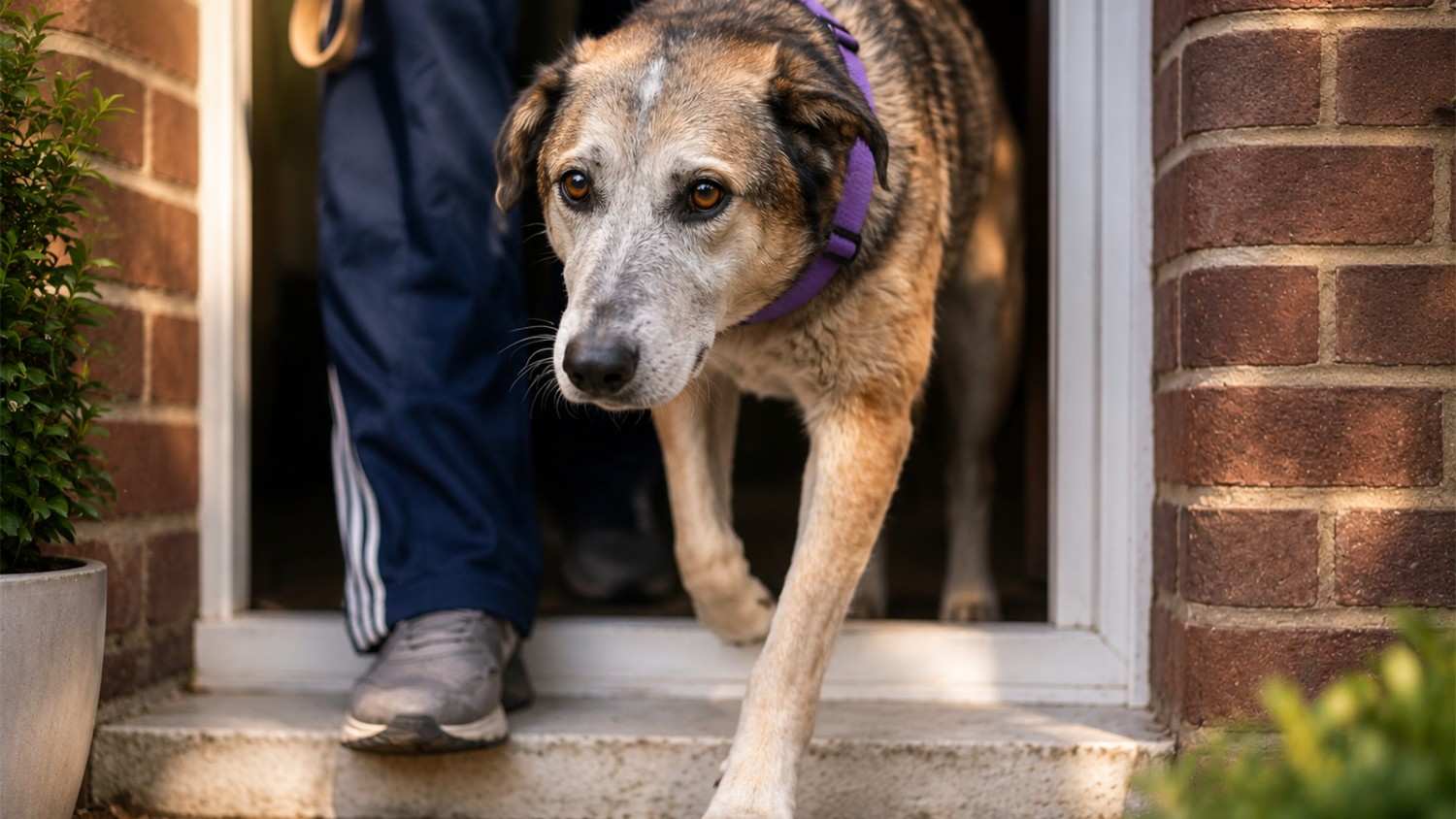 This Elderly Rescue Dog Steps Outside First Time