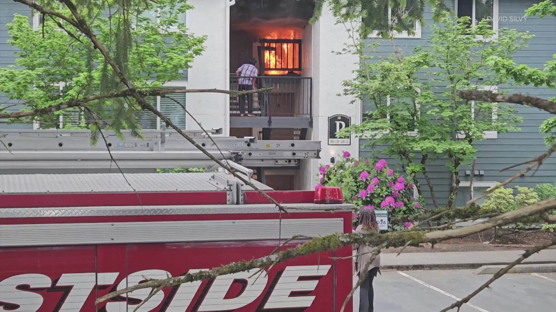 Apartment fire critically injures two people