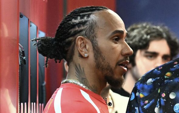 Lewis Hamilton in the Ferrari F1 garage