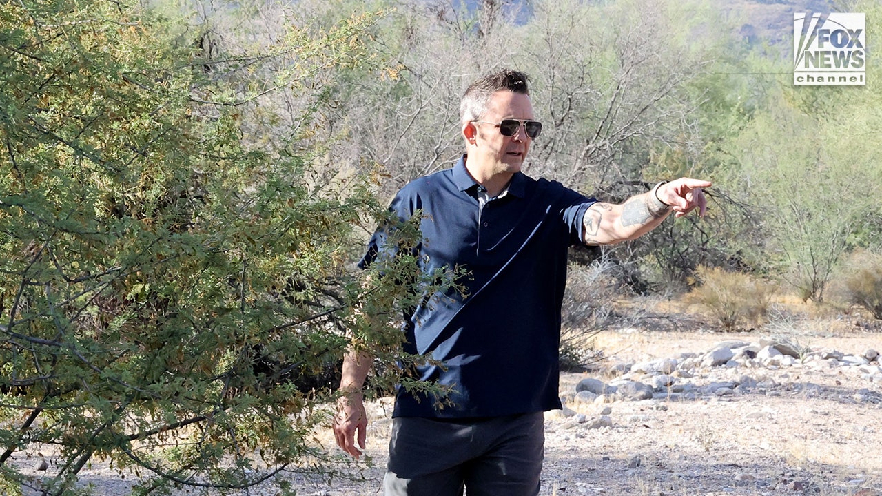 Bob Krygier, retired lieutenant and former SWAT commander with the Pima County Sheriff's Department, searches a wash near Nancy Guthrie's home in Tucson, Ariz., on May 5, 2026.
