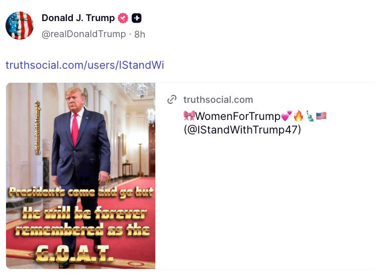 Trump drowns feed with MAGA praise in late-night Truth Social dump ...