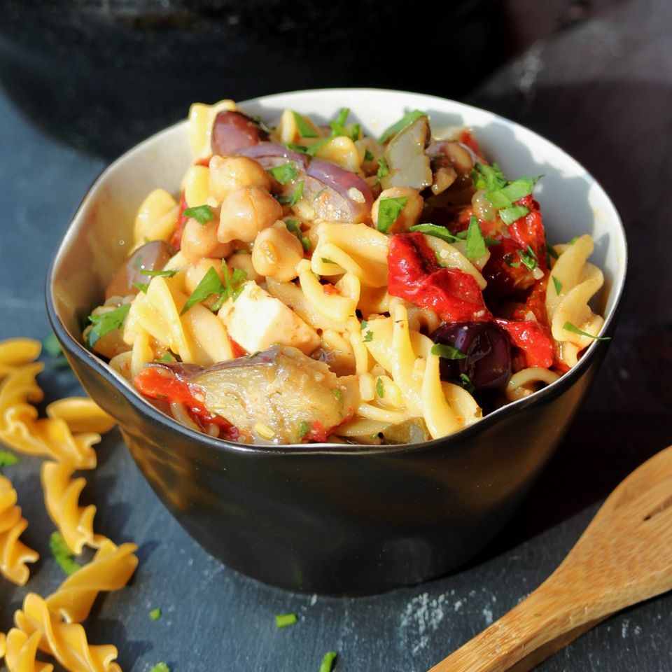 Chickpea-on-Chickpea Pasta Salad