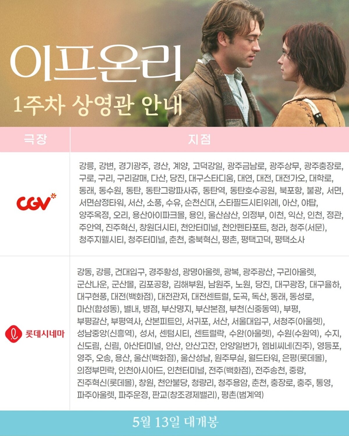 재개봉 '이프 온리', 볼 수 있는 상영관→개봉주 극장별 특전 보니