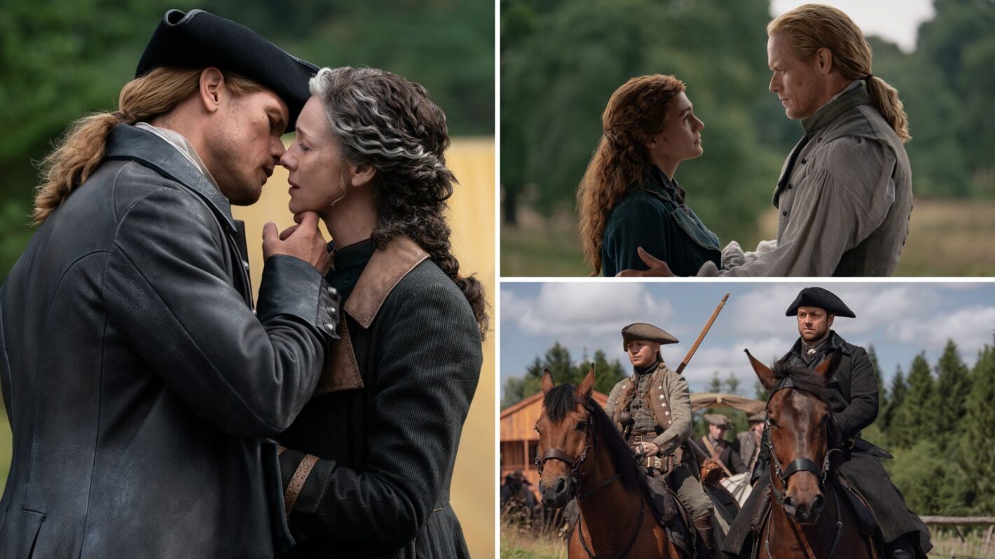 Outlander finale first look: Jamie & Claire kiss goodbye in photos