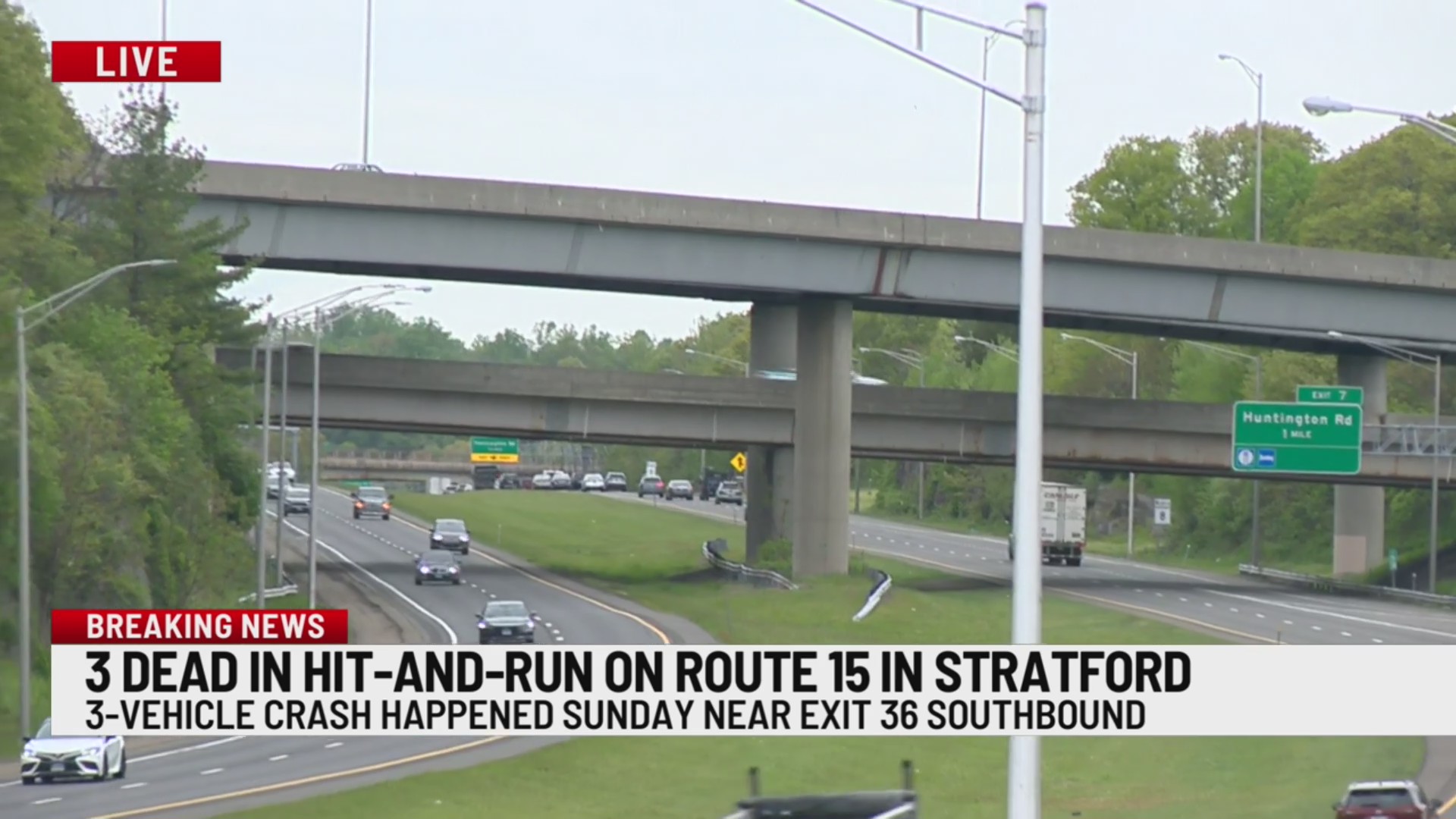 3 dead after multi-vehicle hit-and-run on Route 15 in Stratford