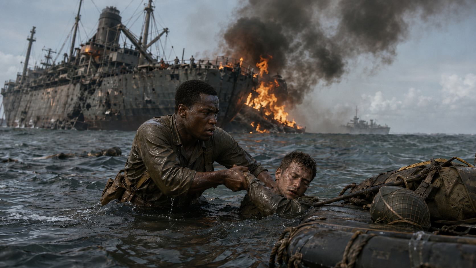 He kept swimming back into a sinking WW2 ship to save more men