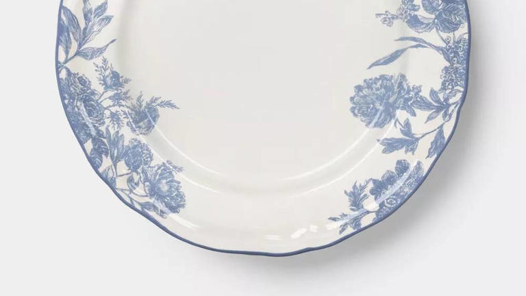 Target's $7 vintage-style floral dinner plate is understated elegance