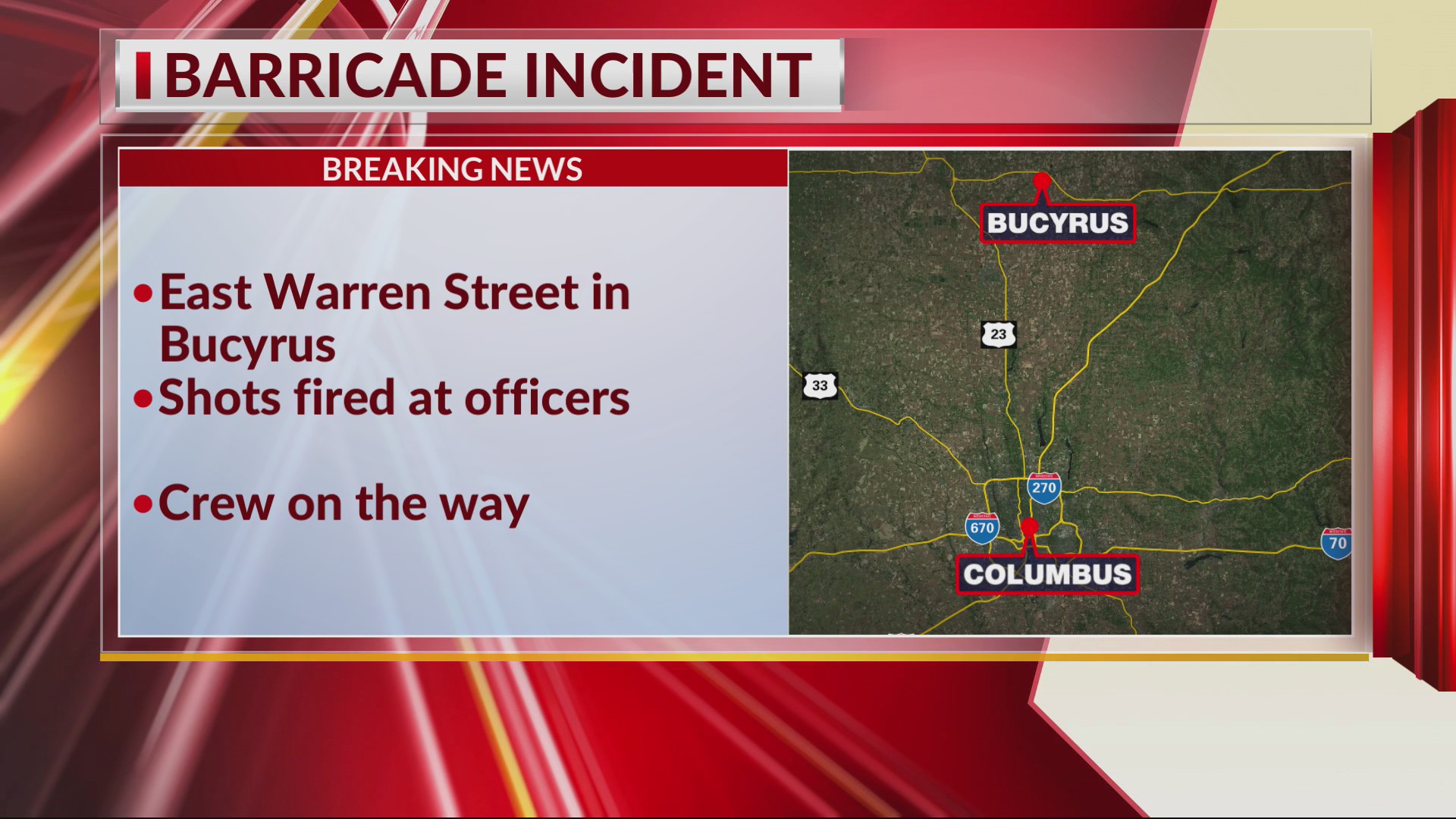 Shots fired at officers during standoff in Crawford County, police say