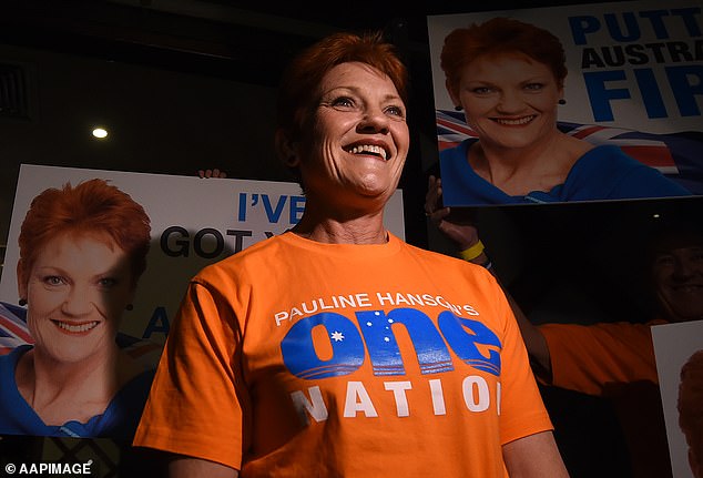 Pauline Hanson (above) said she would be open to One Nation joining the Coalition to take down Labor