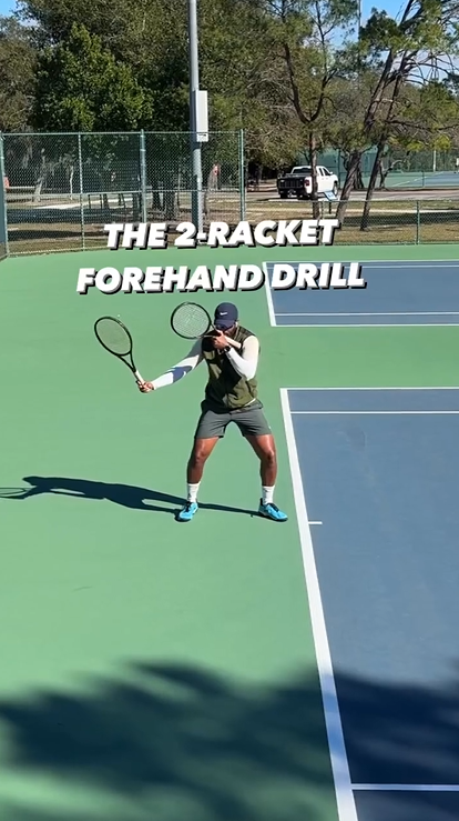 Master your forehand with the two racket drill