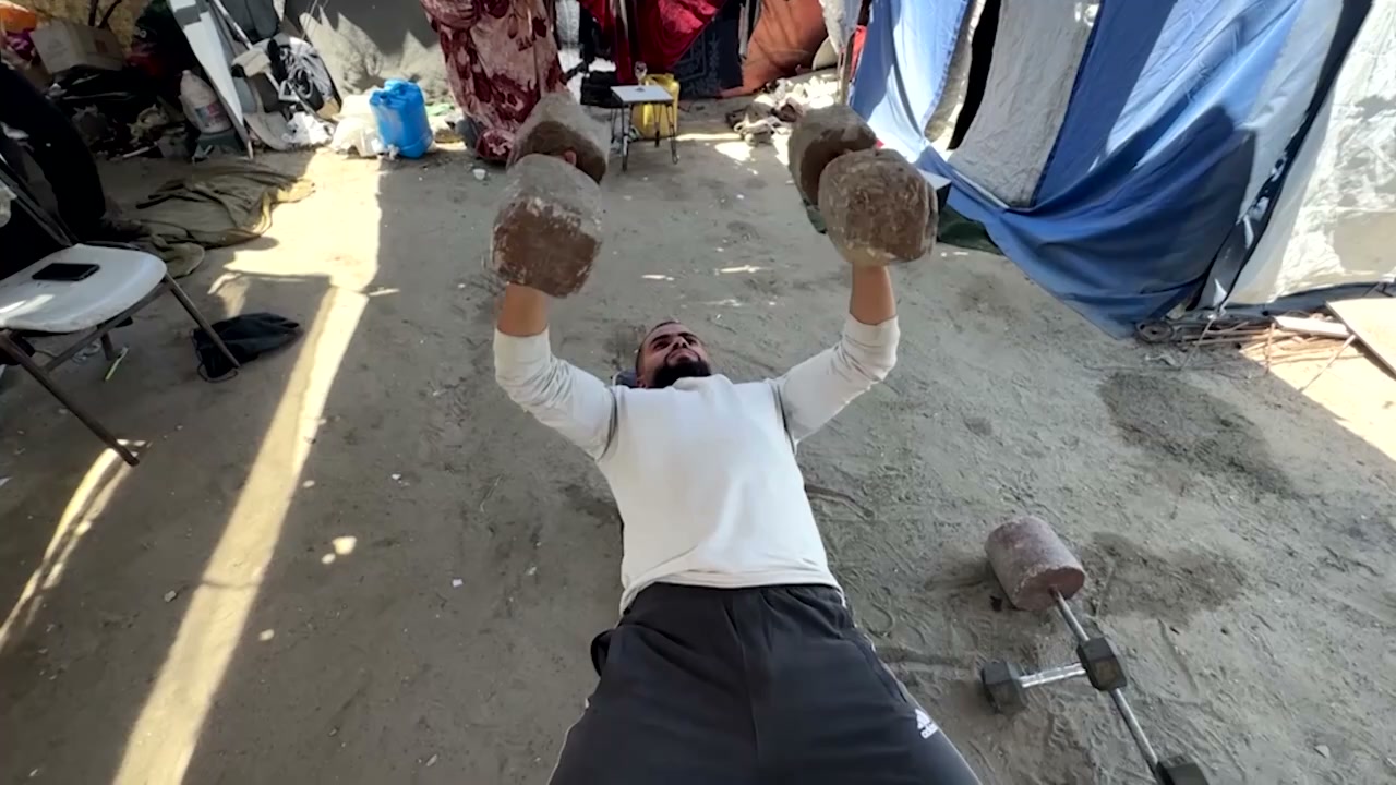 Building bodies under the rubble in Gaza gym