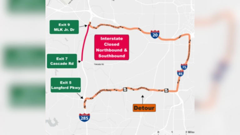 GDOT reschedules closure of I-285 in metro Atlanta