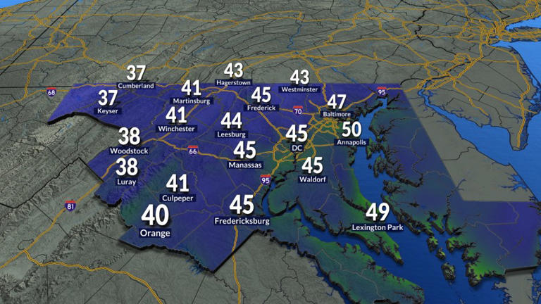 Chilly tonight, sunny and warmer on Tuesday