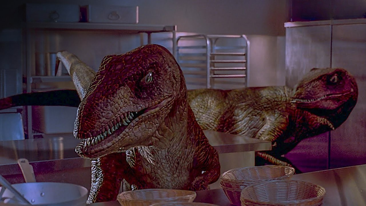 The Raptors Hunt in the Kitchen Jurassic Park 4K HDR