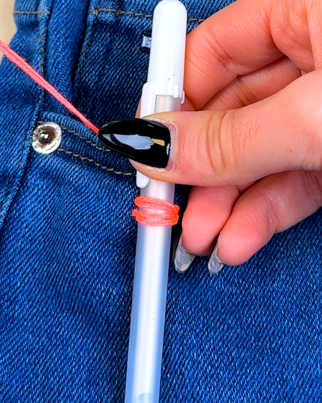 Easy ribbon trick for stylish jeans🎀🪡