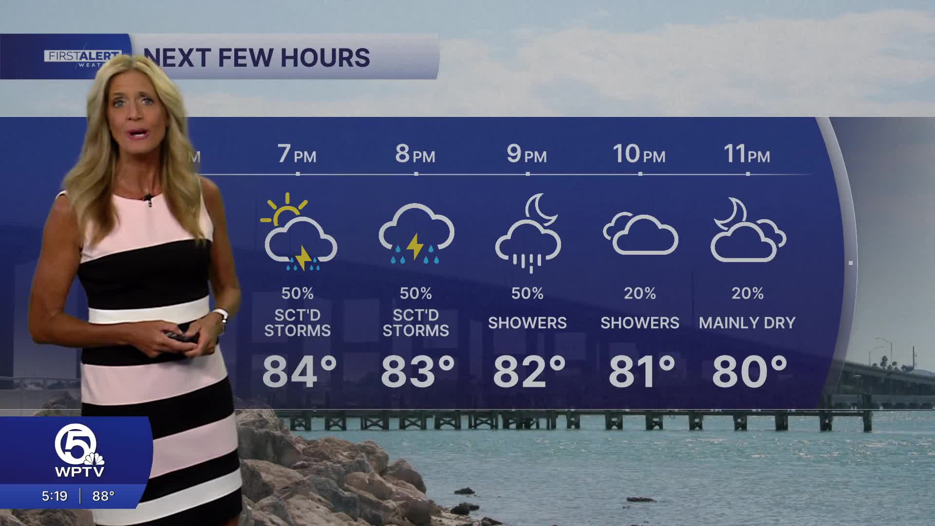 WPTV First Alert weather forecast for evening of Monday, May 11, 2026