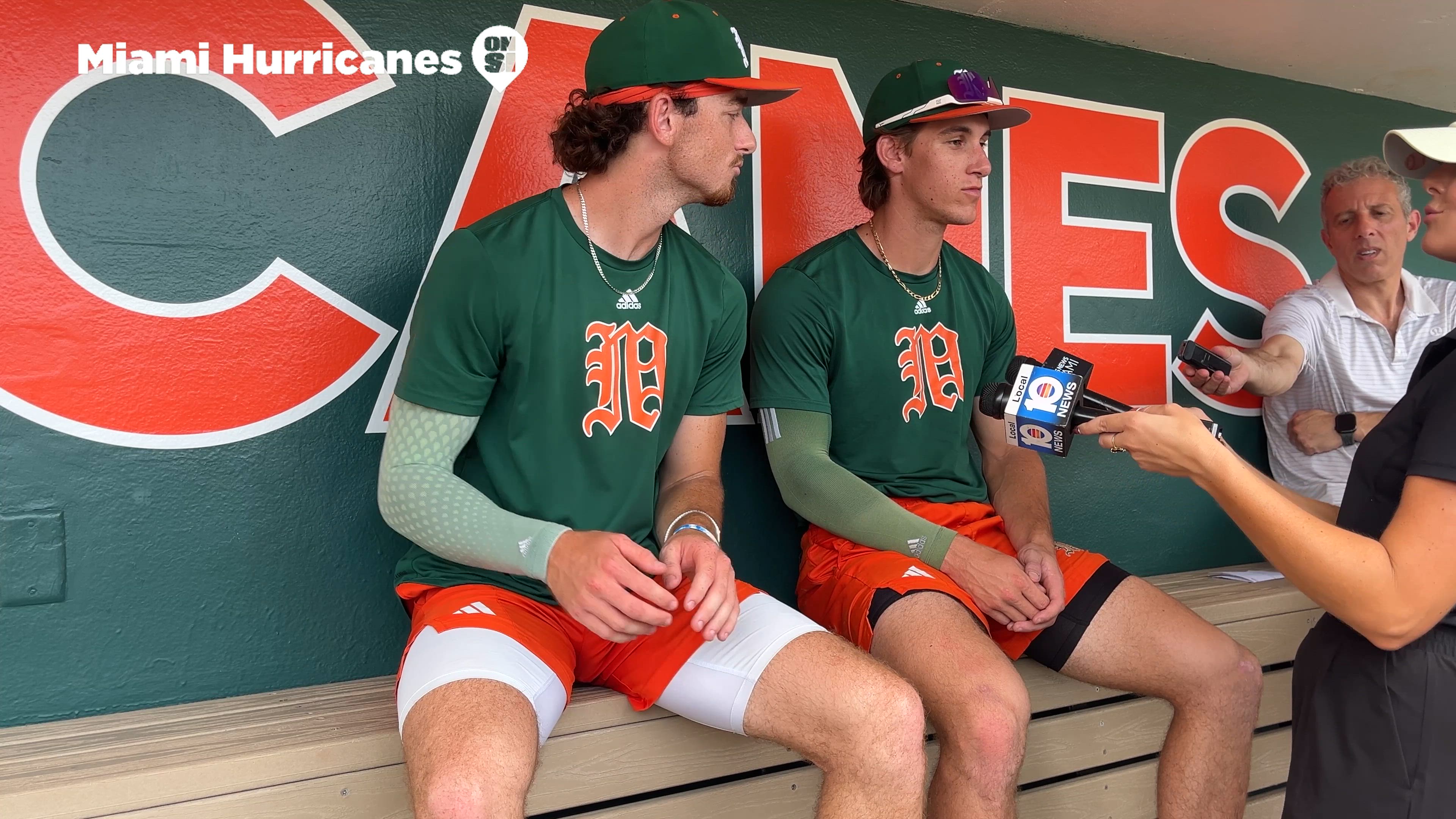 Miami's Jake Ogden and Lyndon Glidewell ahead of No. 11 Florida State