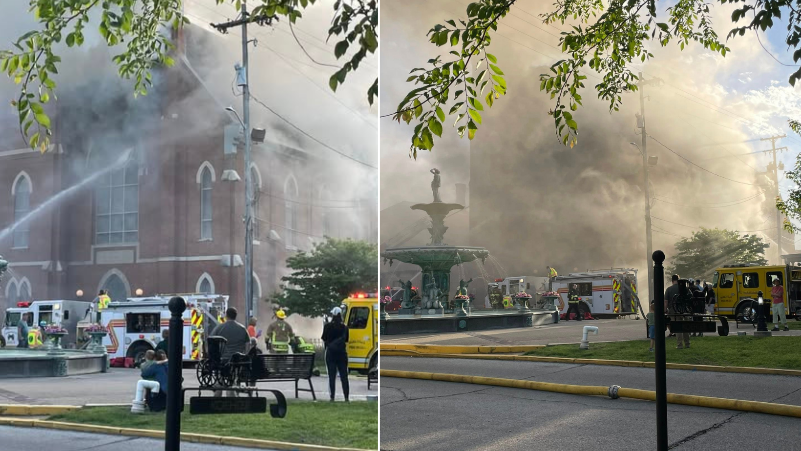 Historic church in southern Indiana suffers heavy damage after massive fire
