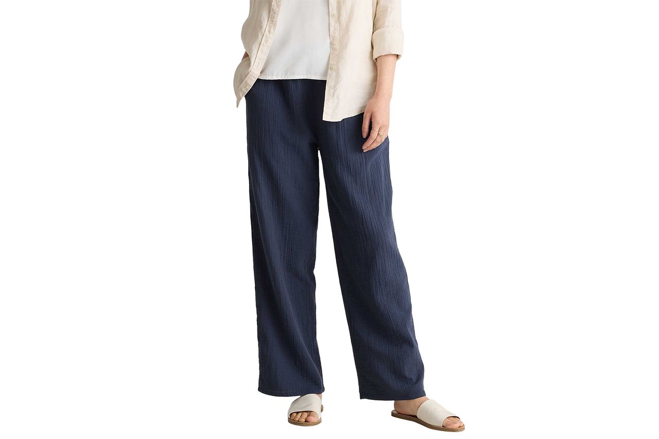 Organic Cotton Gauze Straight Leg Pants