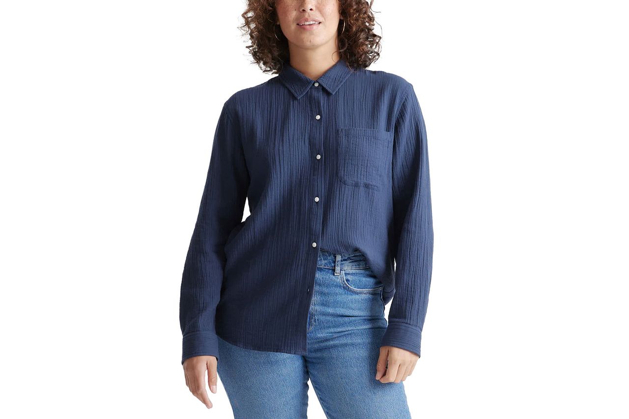 100% Organic Cotton Gauze Long Sleeve Shirt