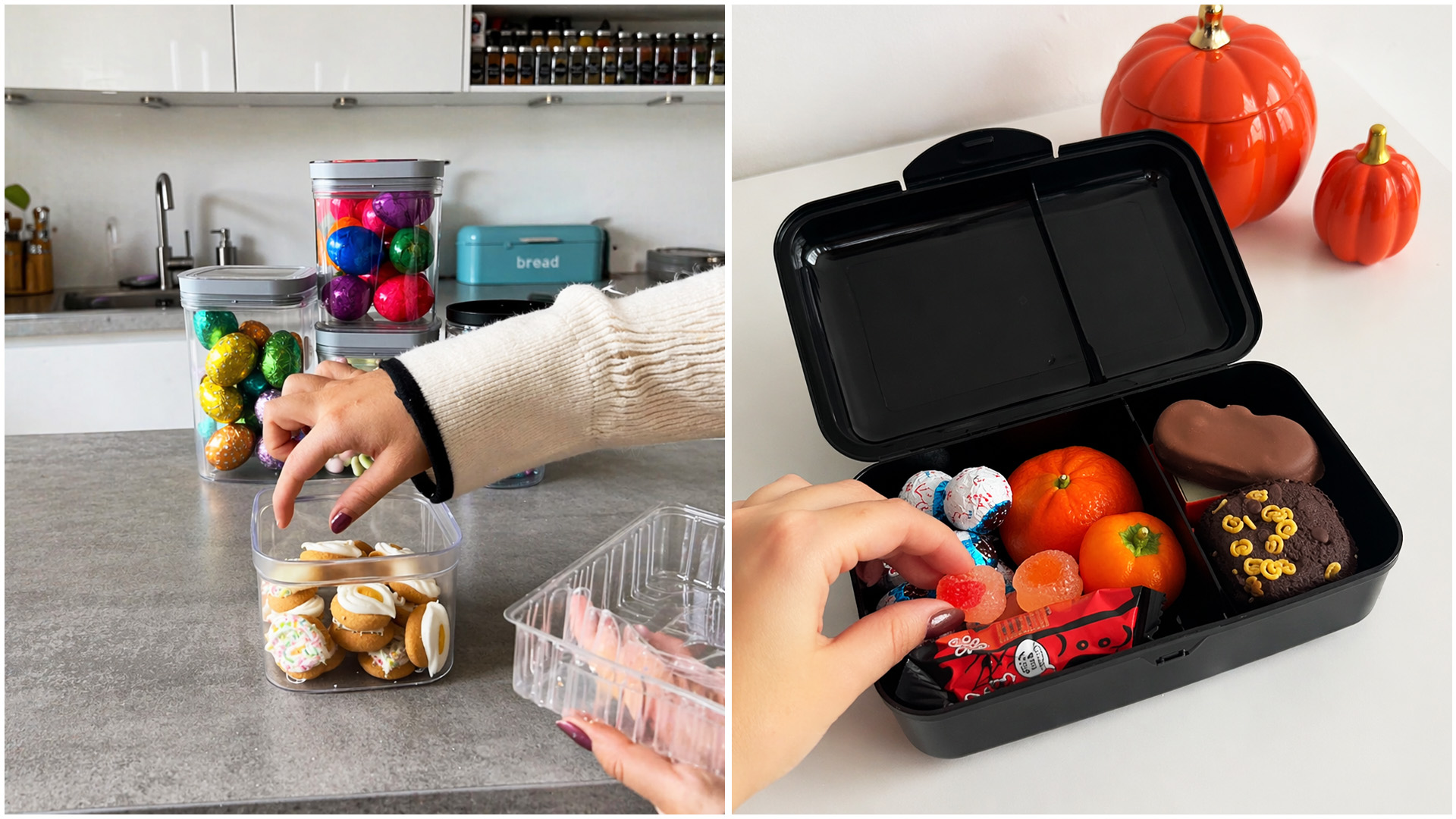 Snacks auffüllen und süße Behälter organisieren