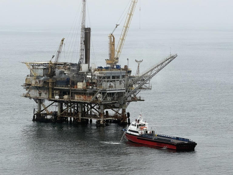 Workers rescued after offshore natural-gas rig goes up in flames near ...