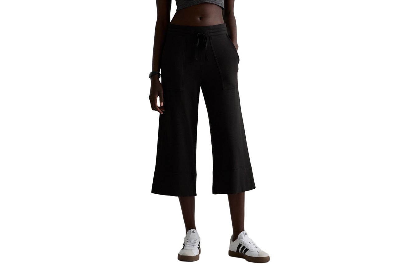 SuperSoft Fleece Cropped Wide Leg Pants