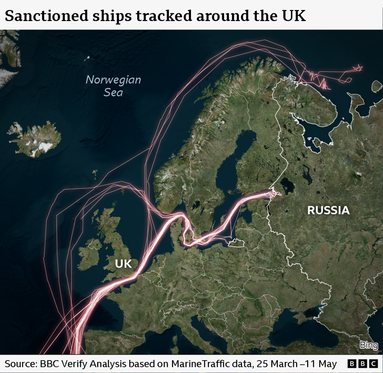 Almost 200 sanctioned Russia-linked ships have entered UK waters ...