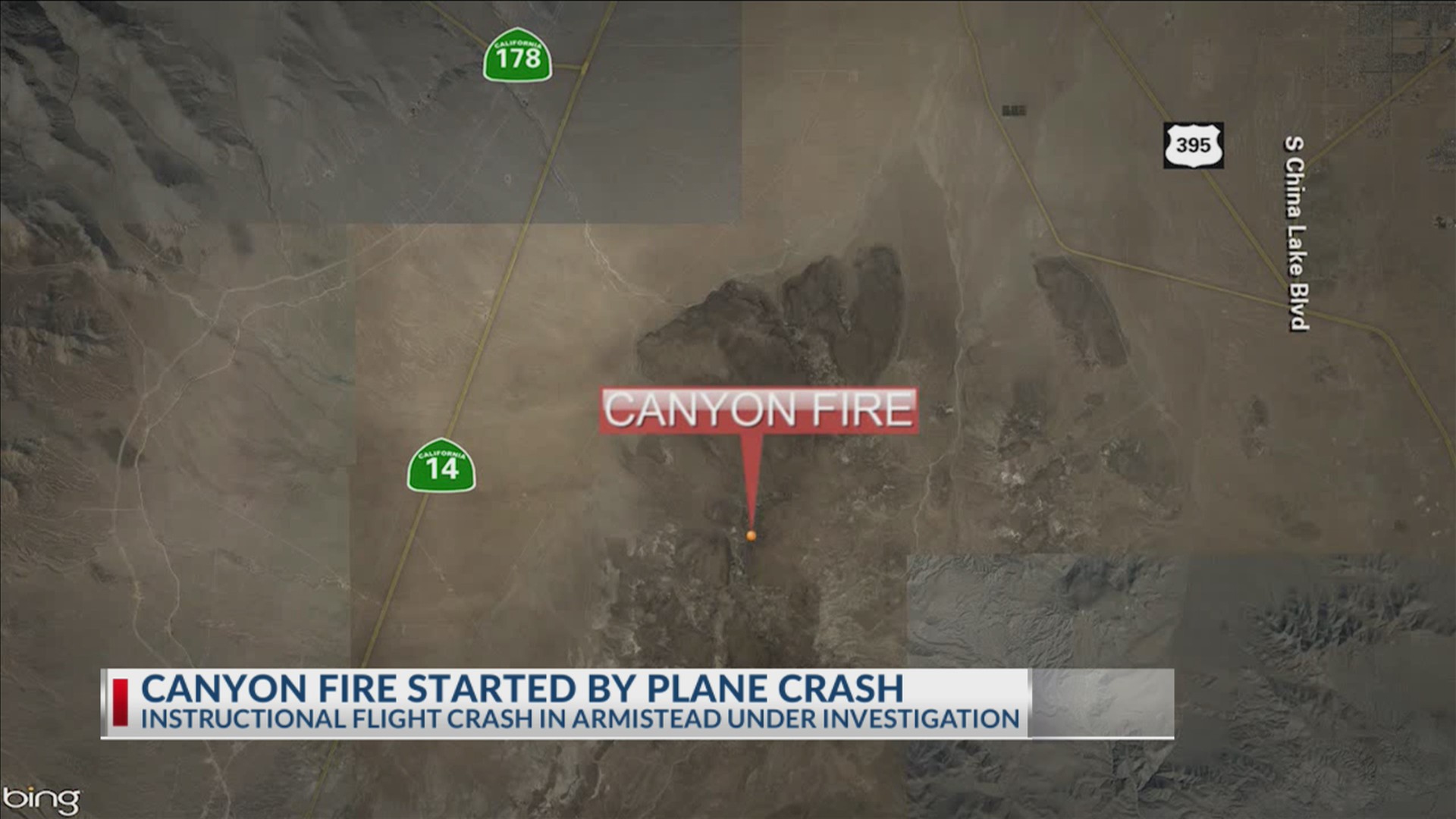 Wildfire in eastern Kern County sparked by plane crash