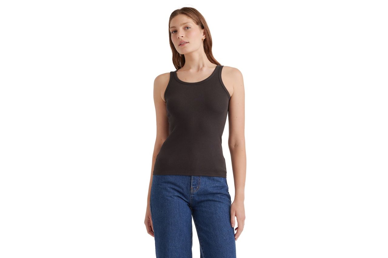 quince organic cotton micro rib scoop neck
