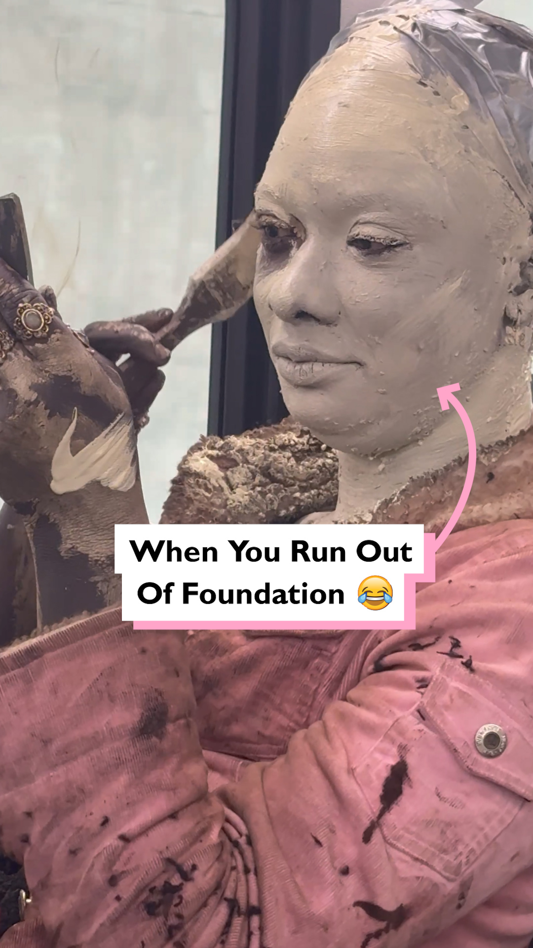 When you run out of foundation 🤣💄