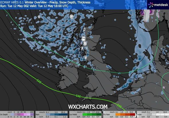 UK weather maps show 24-hour blizzard in May as 18 counties buried ...