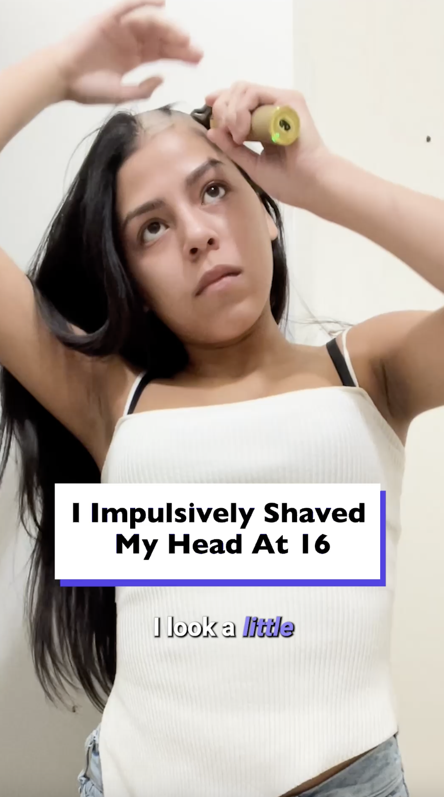 Impulsively shaving my head at 16 😳