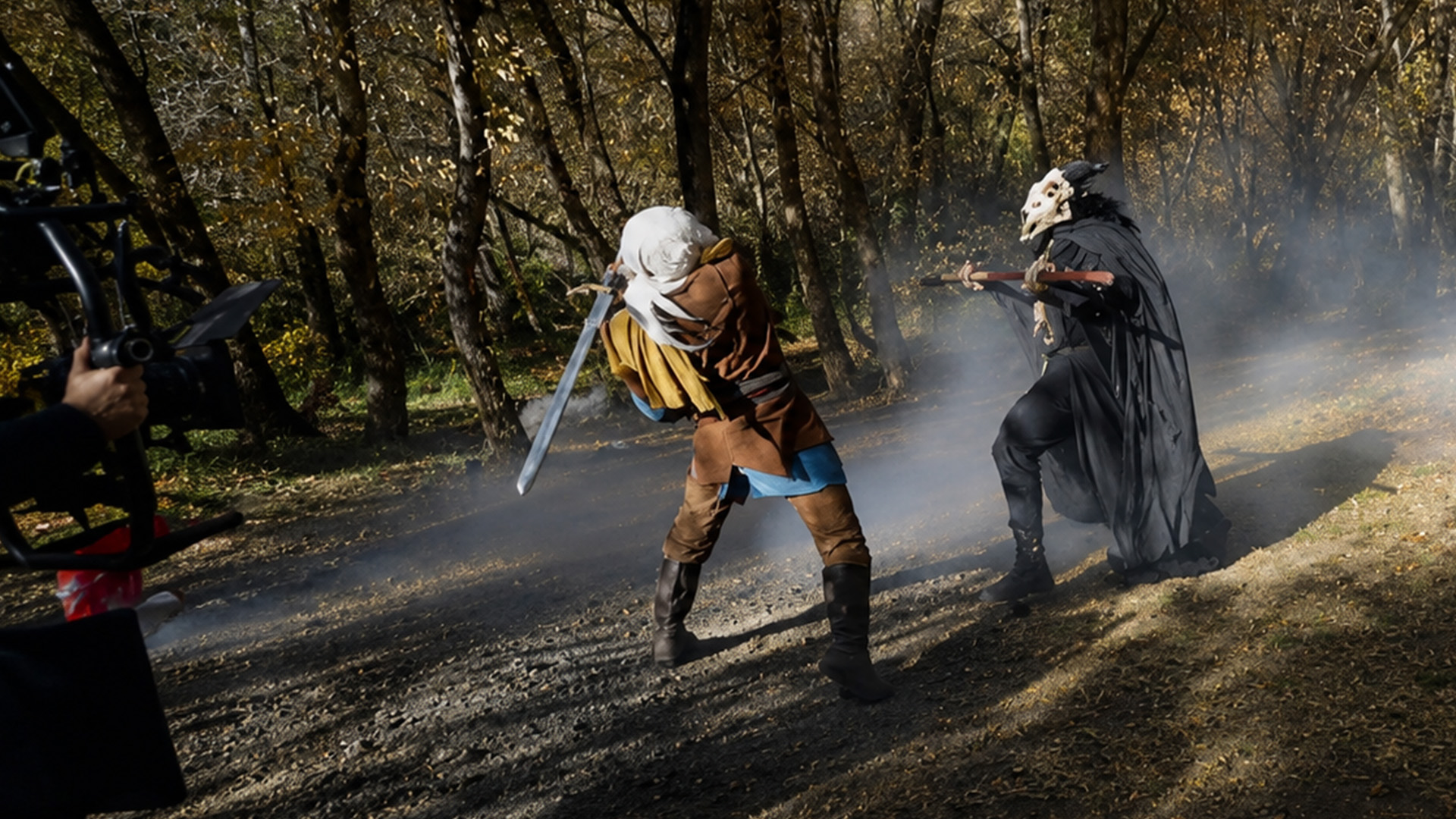 Filming high energy stunt scenes with a professional crew
