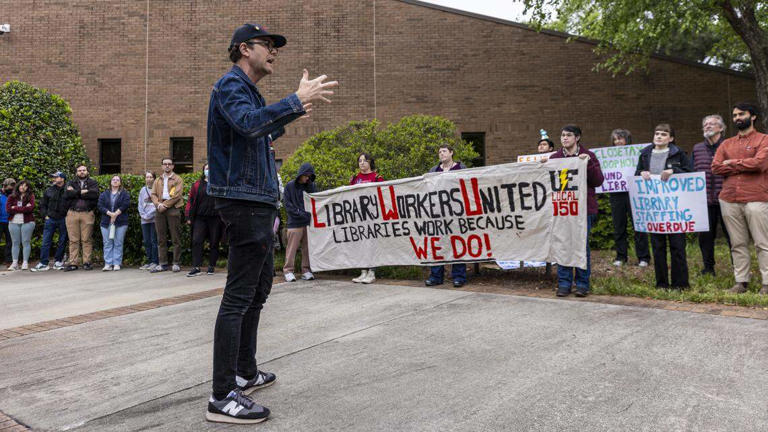 Library workers protest Wake County budget, insist they need more hours