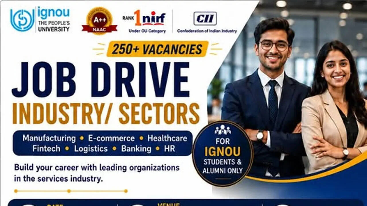 IGNOU Mumbai placement drive on May 16 to offer 250 vacancies across ...