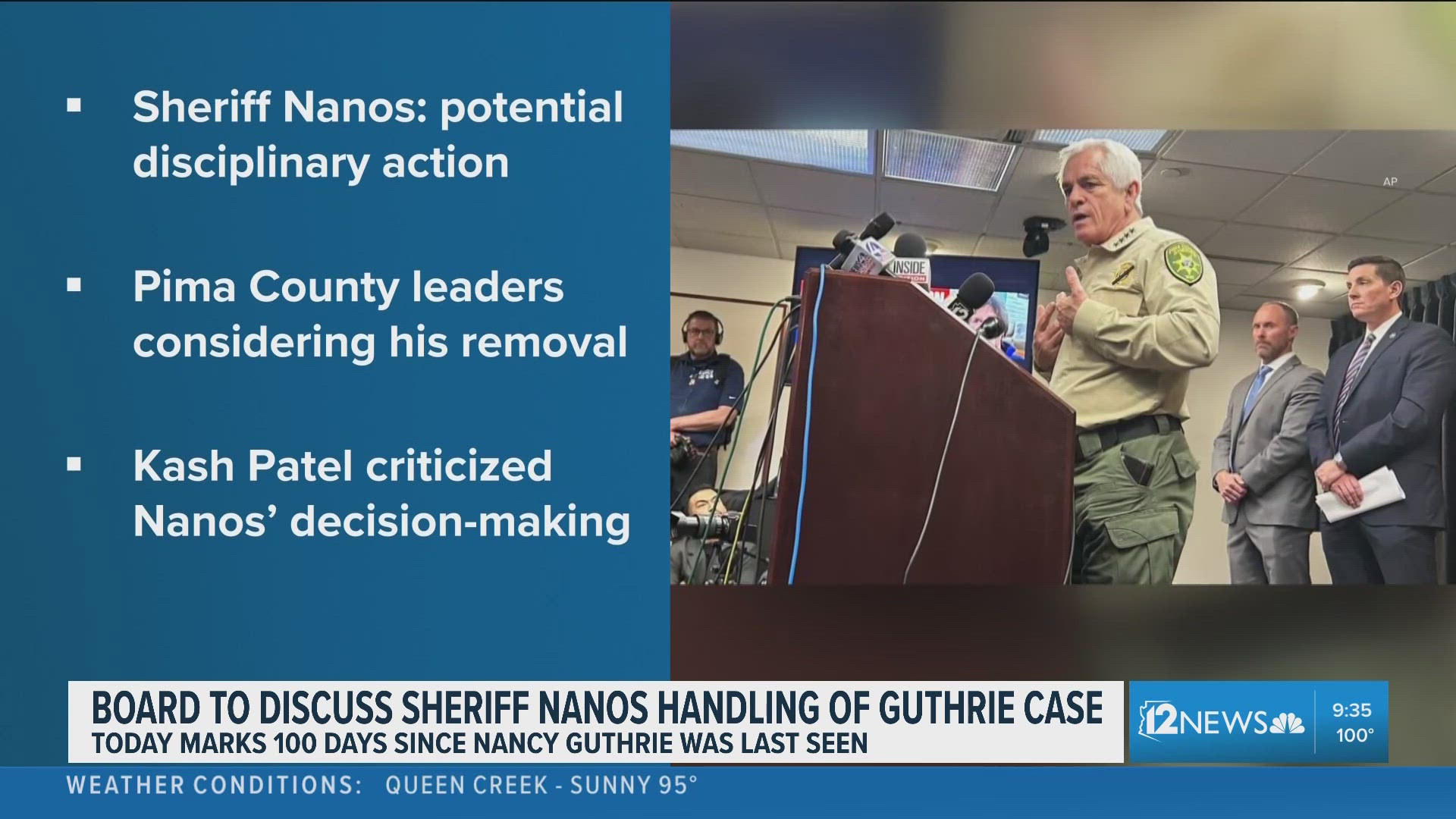 Pima County Board of Supervisors to discuss Sheriff Chris Nanos ...