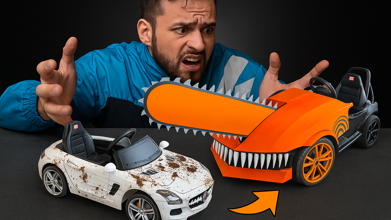 Epic chainsaw vehicle battles Godzilla truck in ultimate showdown