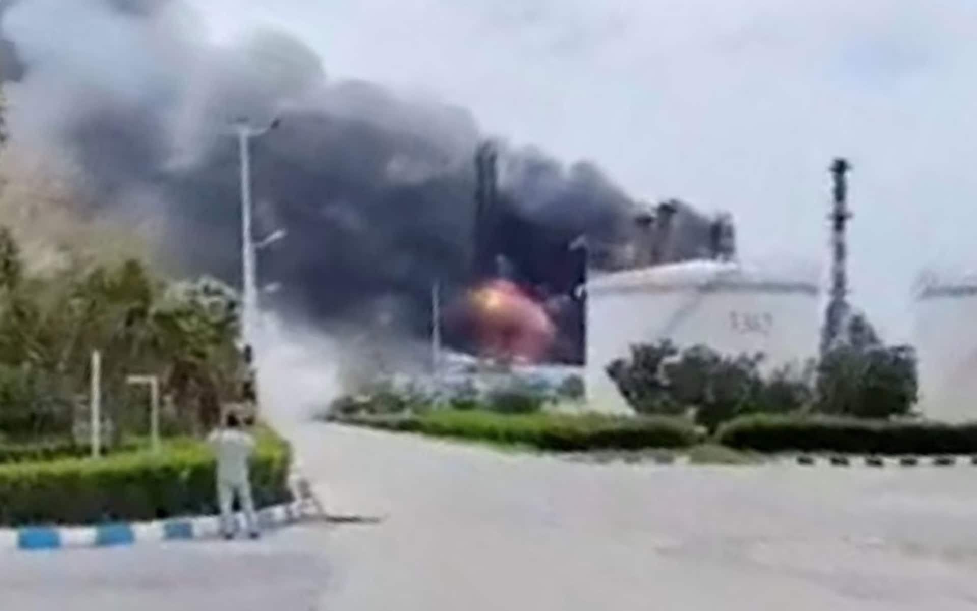 The strike on an oil refinery in Lavan Island