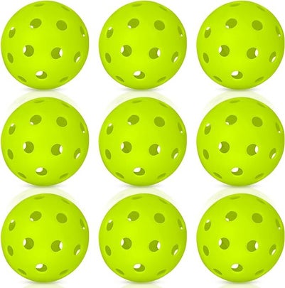 A 9-pack of official outdoor pickleballs