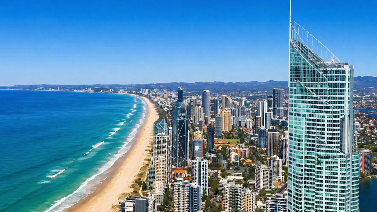Donde las torres de la ciudad se encuentran con la interminable playa ...