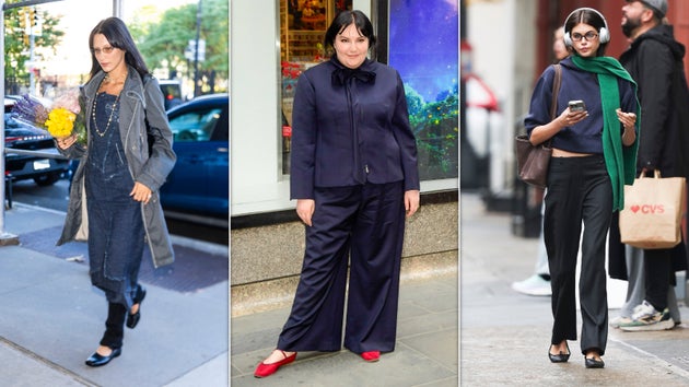 Bella Hadid, Lena Dunham and Kaia Gerber have all been seen wearing ballet flats.