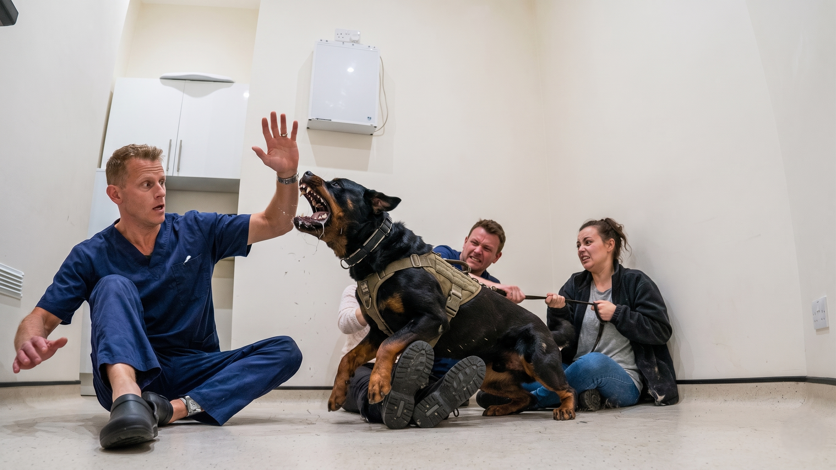 Watch how hyper aggressive rottweiler attacked the vet