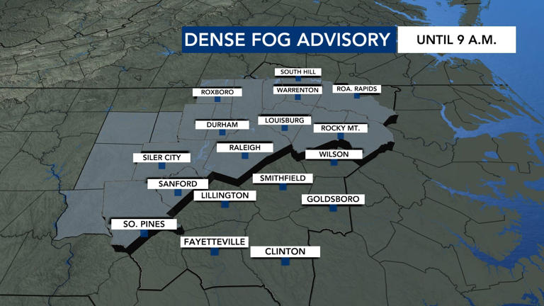 Dense fog advisory in effect Tuesday morning, storm chances return this ...